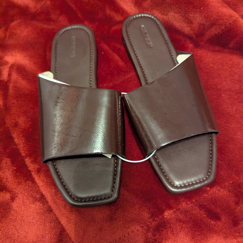 Old Navy Brown Slide Sandals